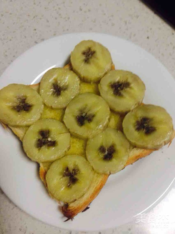 食用油烤香蕉吐司片