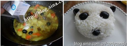 绝对萌到你的熊猫咖喱饭——黑橄榄牛肉咖喱饭