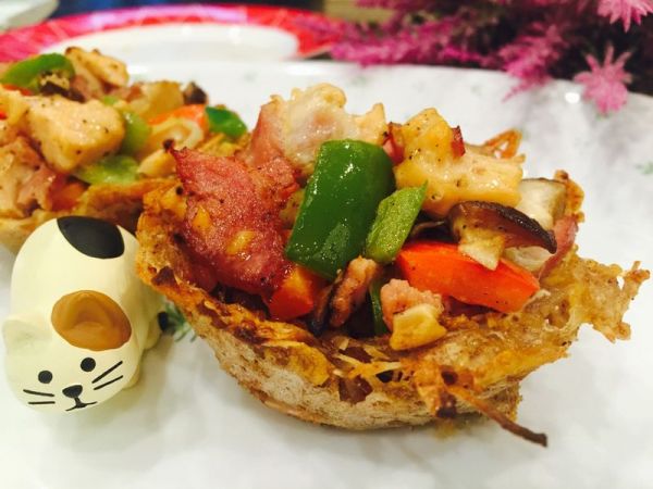 三文鱼培根土豆塔