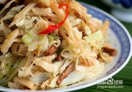 美味肉丝炒饼的做法