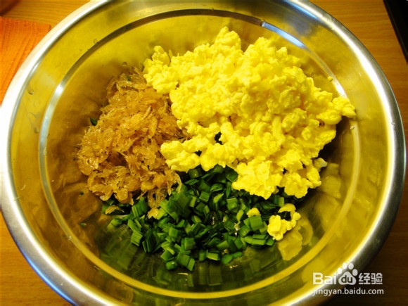 韭菜鸡蛋虾皮福袋