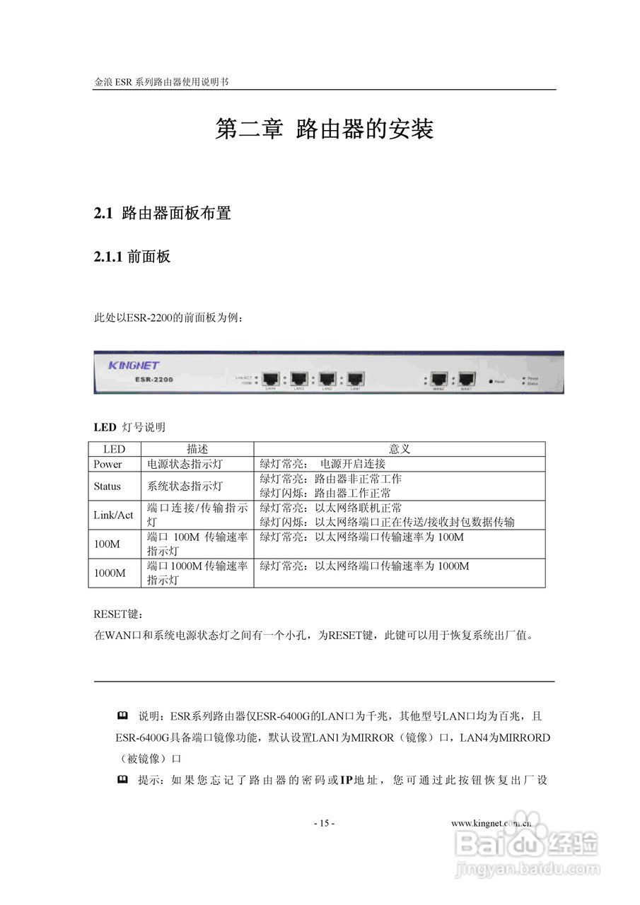 金浪ESR-6400G路由器使用说明书:[2]
