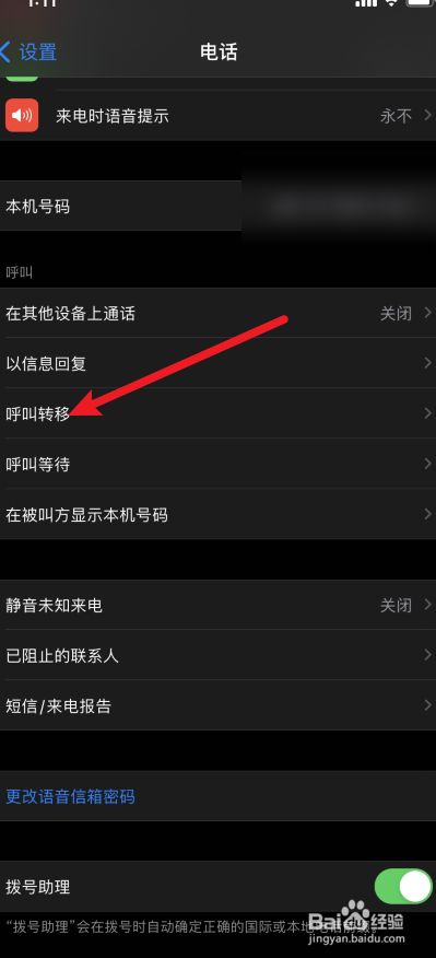 苹果怎么设置呼叫转移到别的手机