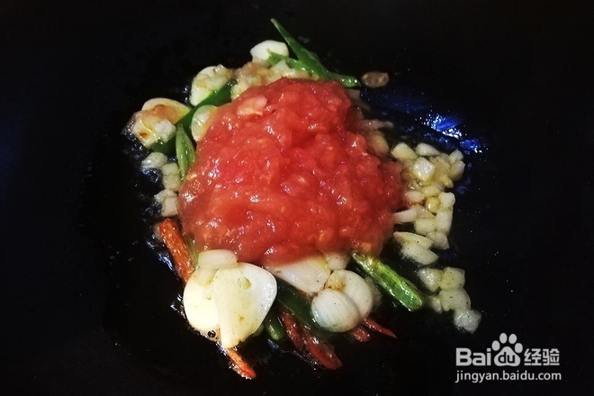 蒜香番茄意面的做法