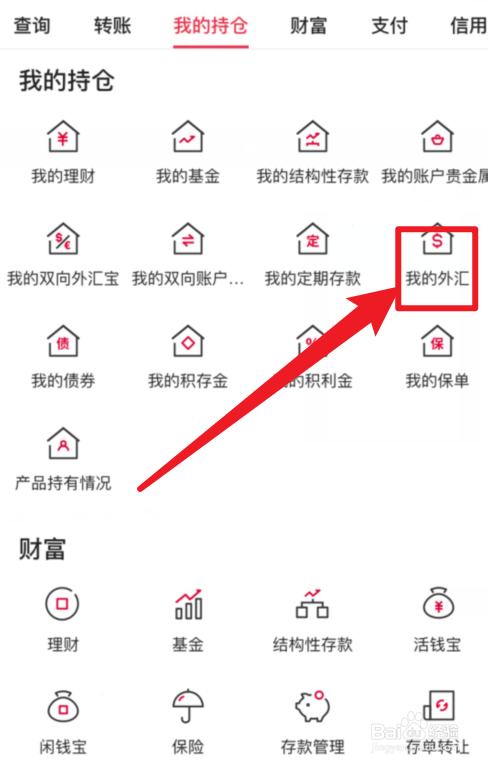 中国银行APP我的外汇在哪里？