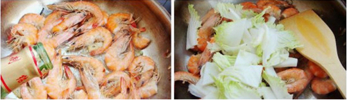 大虾特色美食大虾炒白菜