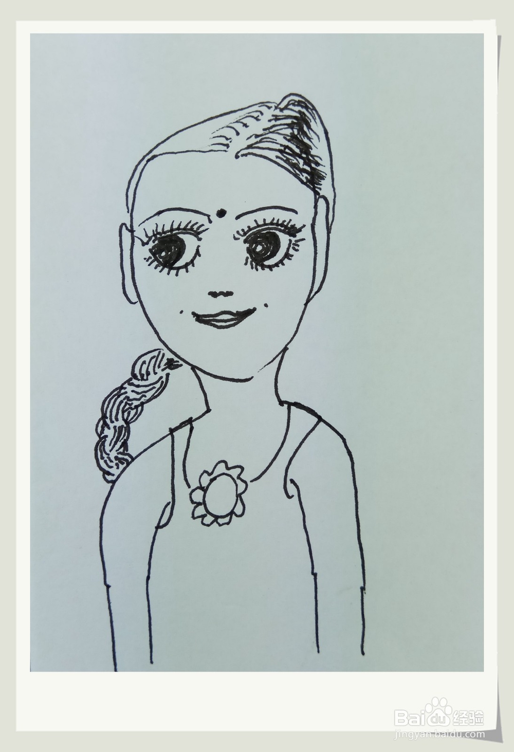 怎样画钢笔画“女童”