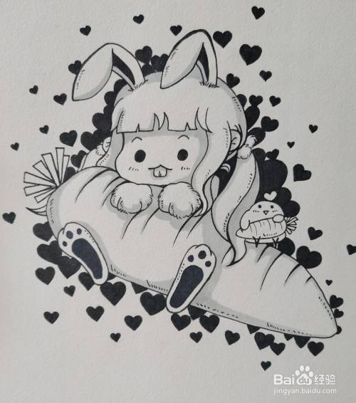 手工/爱好 > 书画/音乐工具/原料 白纸,铅笔 勾线笔 灰色马克笔 方法