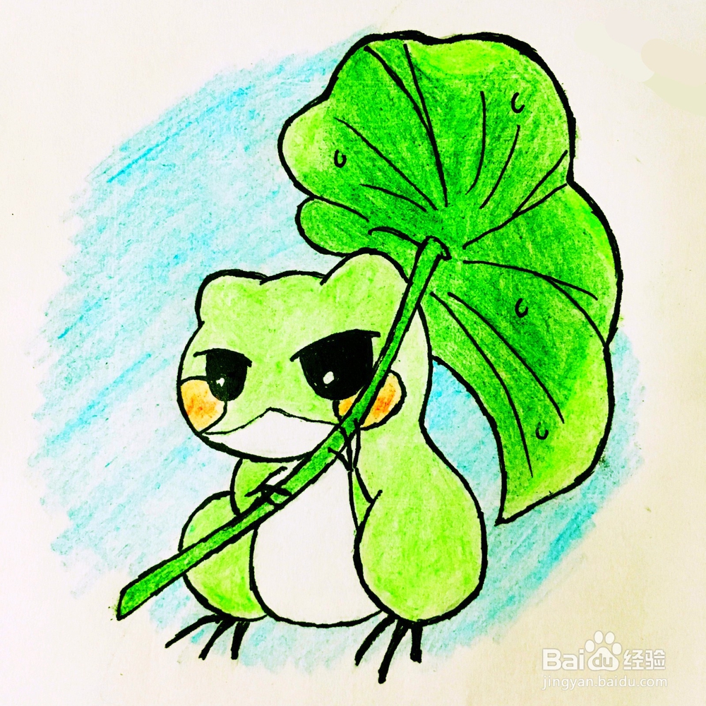 <b>撑叶子的旅行青蛙怎么画</b>
