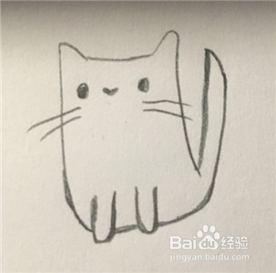 怎么画一只方形猫猫的简笔画？