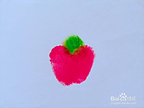 如何用手指印画一个草莓