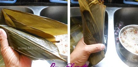 瑶柱花生蛋黄粽的做法