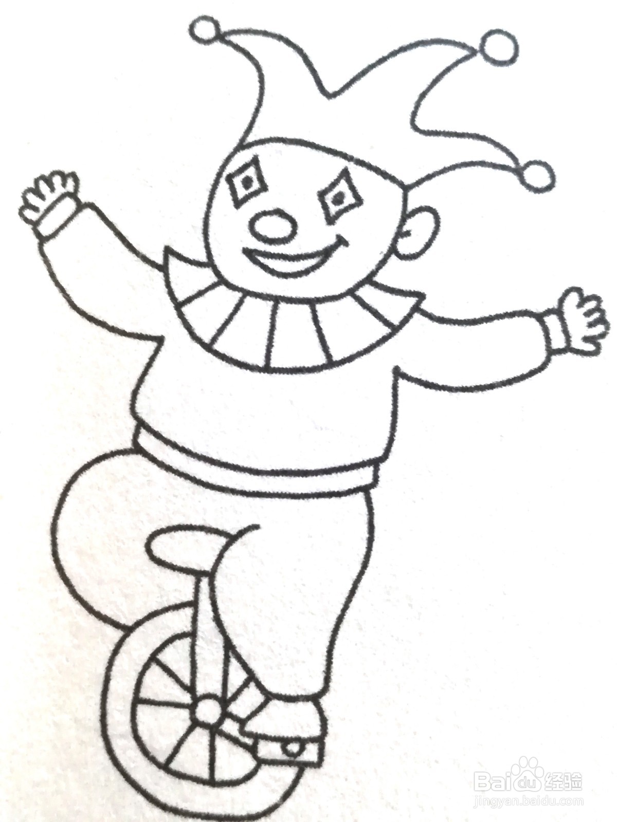 怎么画骑单车的小丑简笔画