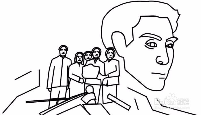 一堆人的简笔画