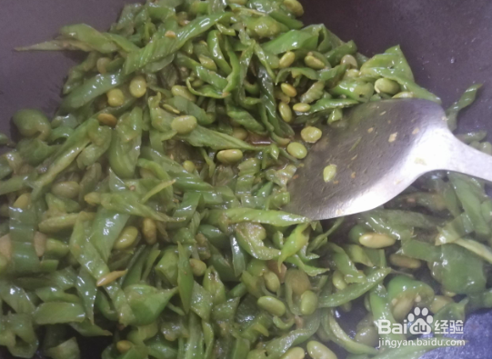 家常青椒毛豆米