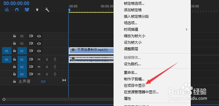 PR 2018如何在项目中显示序列