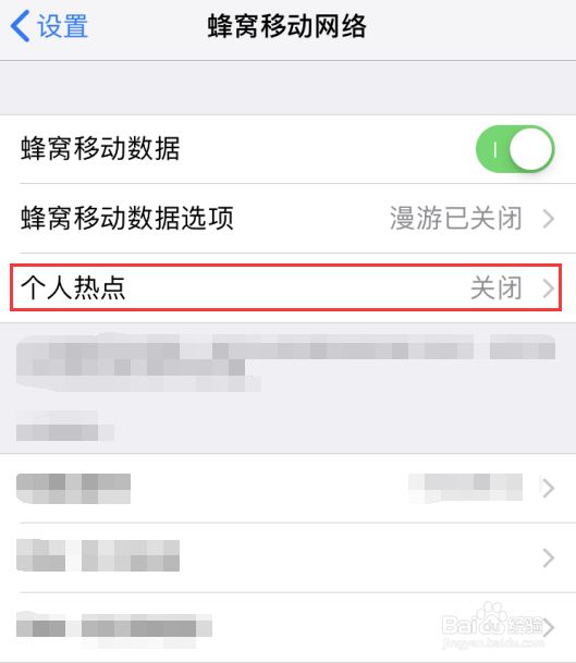 苹果手机个人热点如何使用