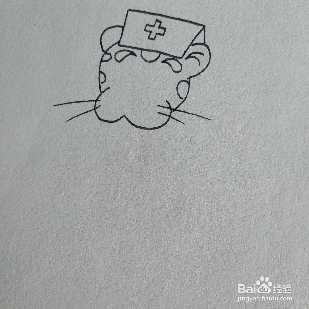 简笔画老虎医生的简单画法