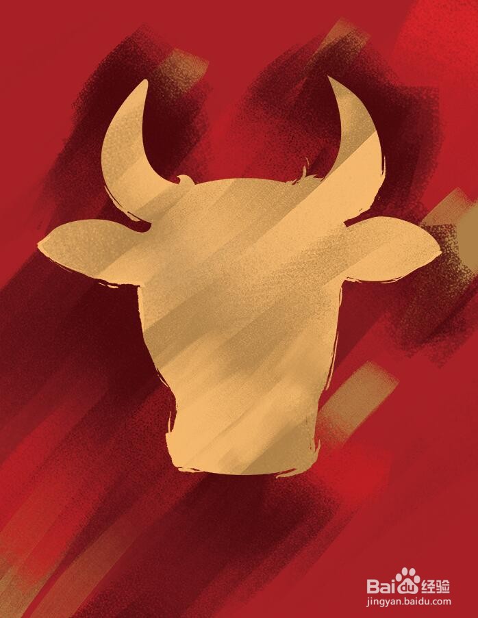 PS软件怎么制作牛年海报