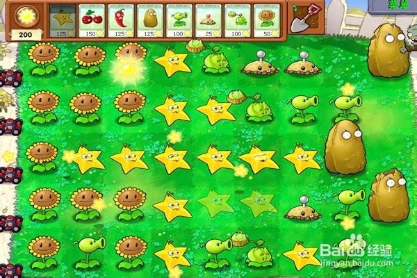解锁植物大战僵尸迷你游戏。(看星星)