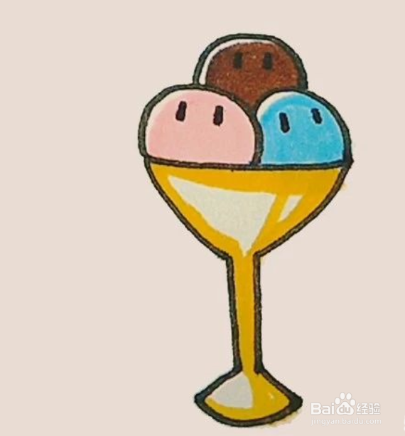 如何简单画冰激凌