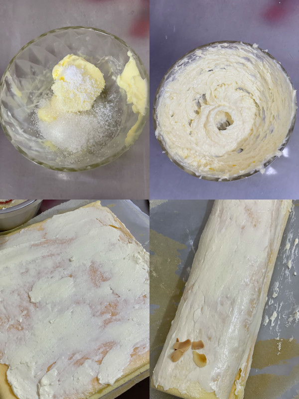 咸奶油杏仁片蛋糕卷