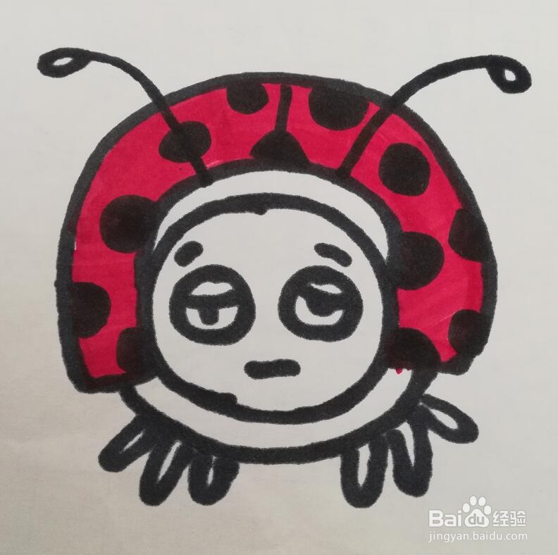 儿童简笔画 昆虫的画法 七星瓢虫的画法