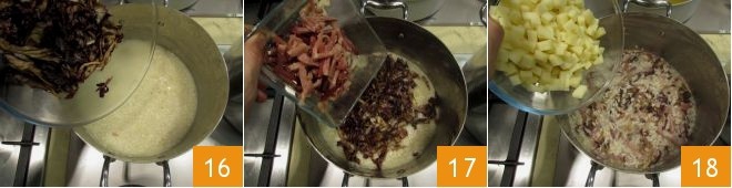 意大利烩饭菊苣和普罗卧干酪