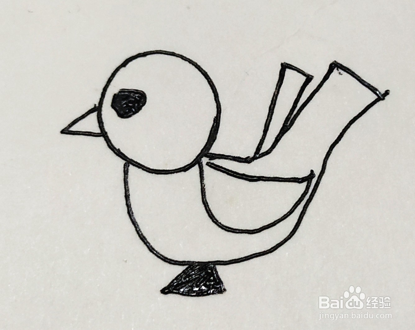 怎样画一只呆萌的小鸟