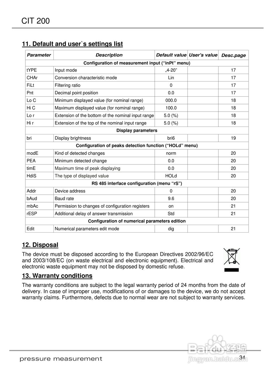 欧智博德CIT 200 流程显示器使用手册:[4]