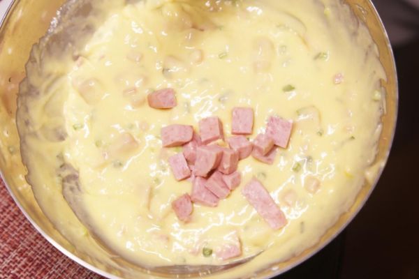 葱香午餐肉华夫饼