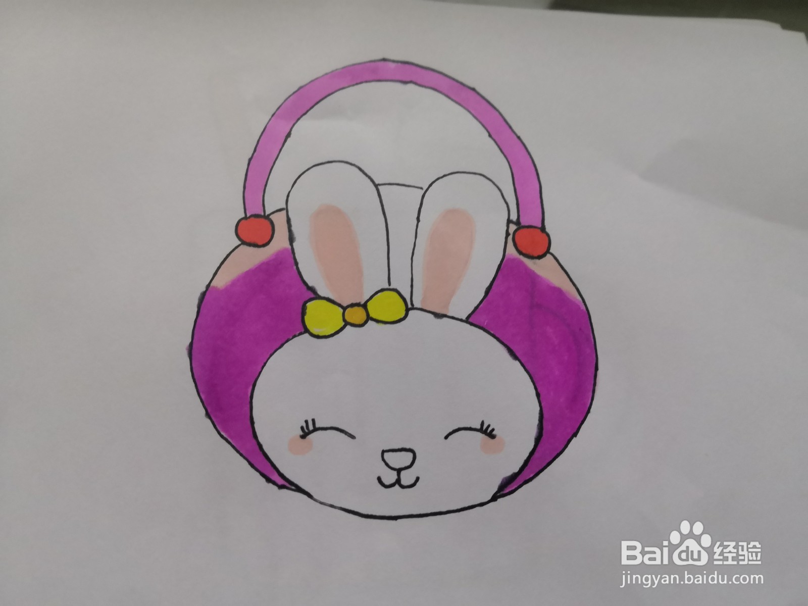 可爱兔子包包的画法