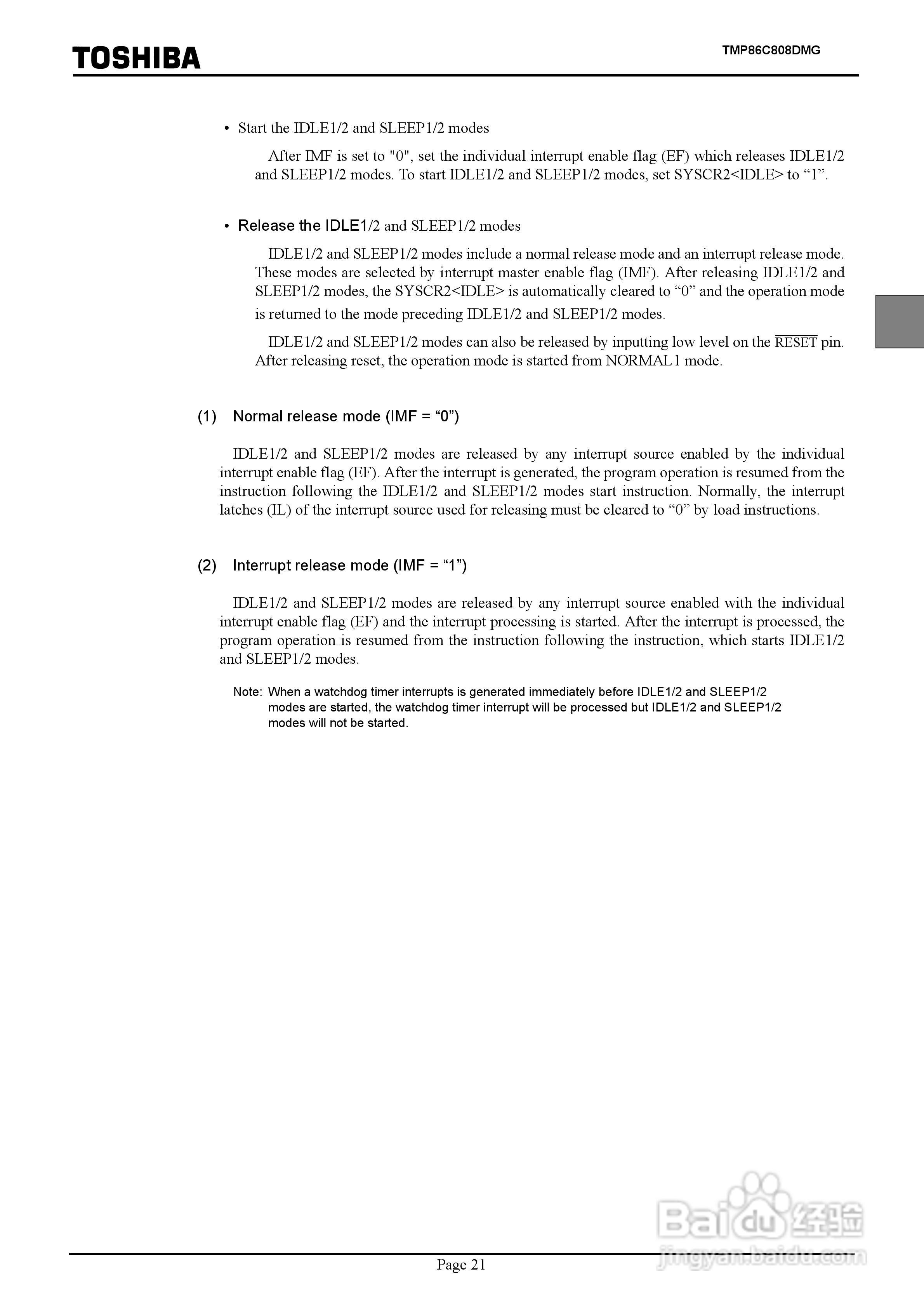 TOSHIBA TMP86C808DMG微处理器说明书:[4]