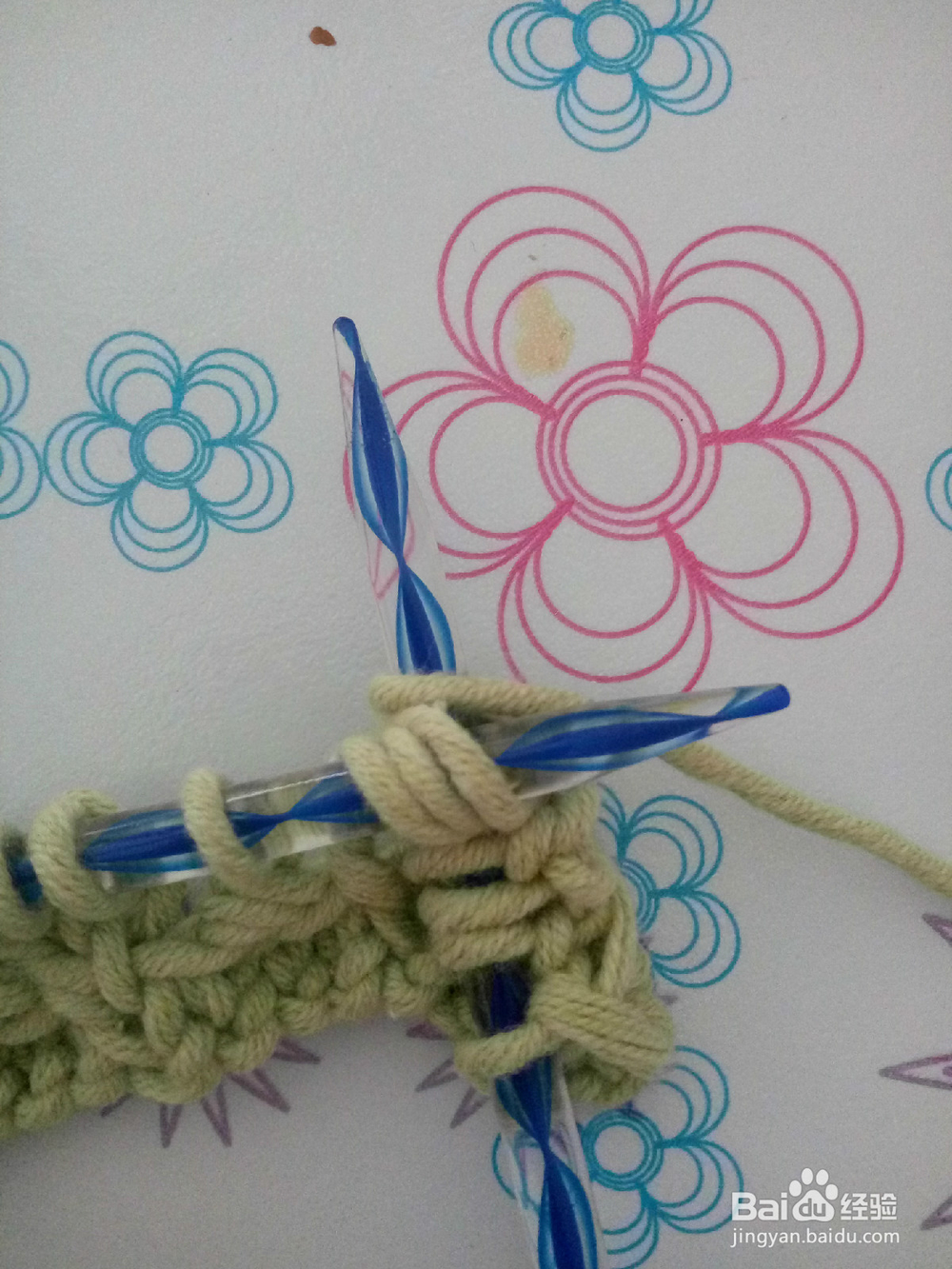 棒针菠萝花的织法