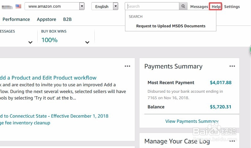 Amazon卖家后台主页（2）（英文界面）