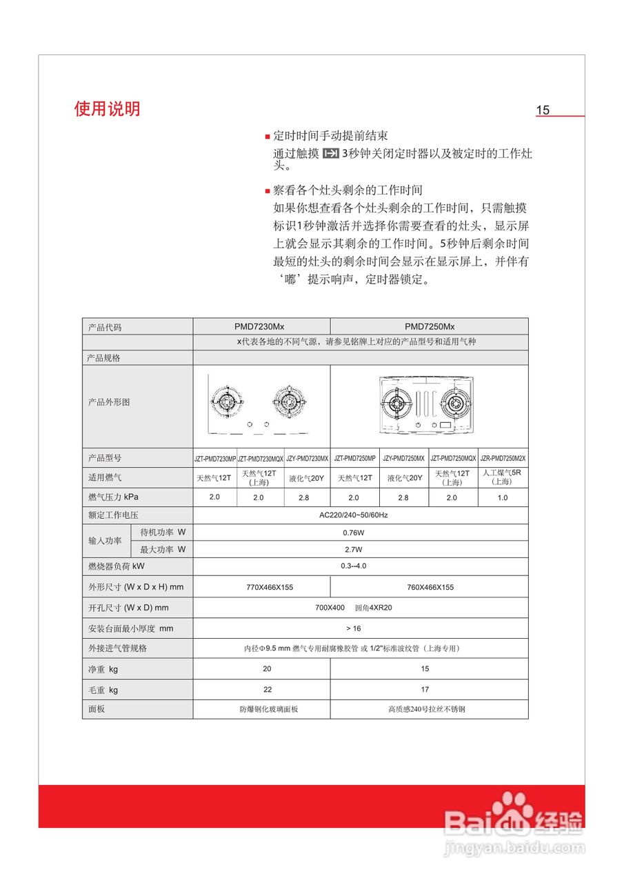 博世PMD7250Mx嵌入式家用燃气灶具使用及安装说明书:[2]