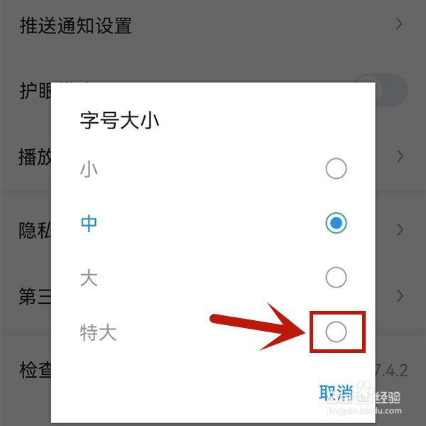 懂车帝字体特大号怎么设置