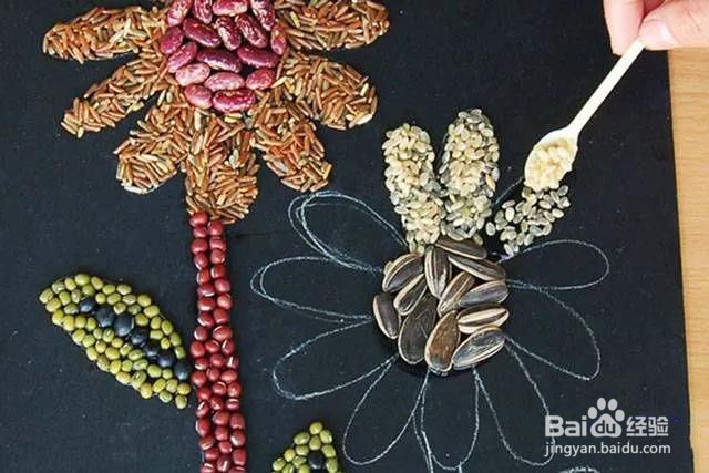 手工种子粘贴画的制作方法
