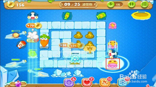 保卫萝卜2的冰川47关攻略