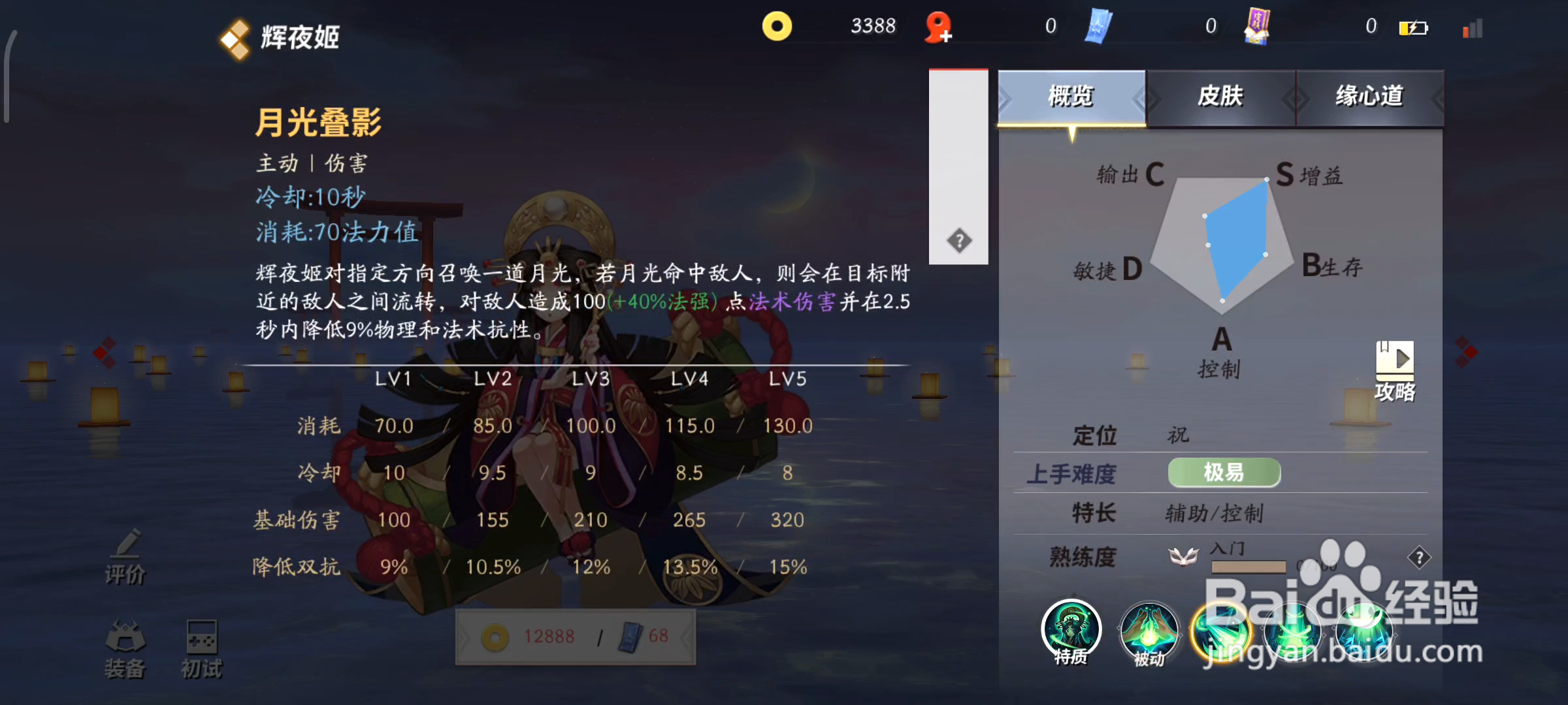 辉夜姬《决战！平安京》中技能是什么