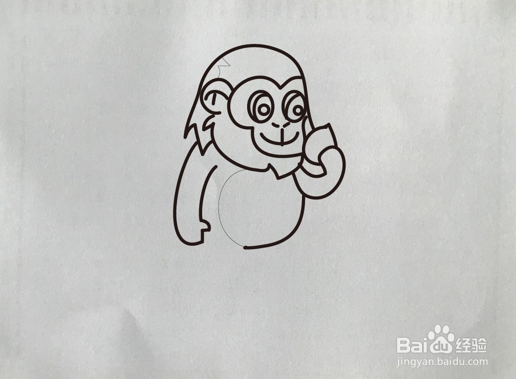【简笔画】白臀叶猴的画法