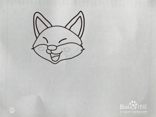简笔画 可爱的狐狸画法 百度经验