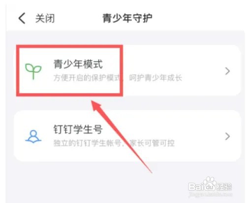钉钉怎么开启青少年模式