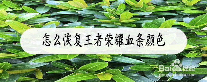 怎么恢复王者荣耀血条颜色