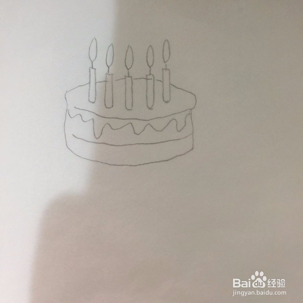 生日蛋糕的简笔画法