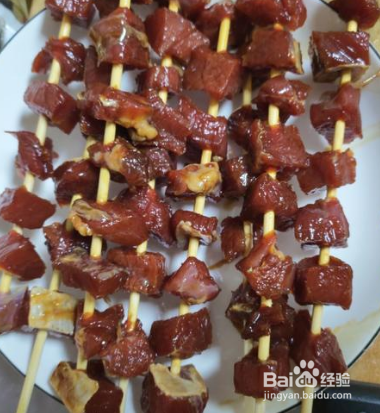 自制牛肉串烧烤