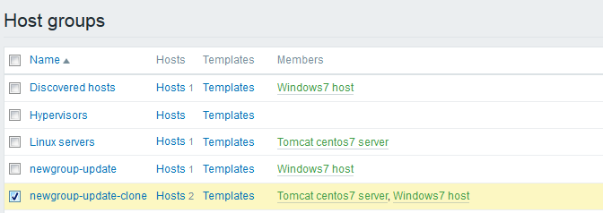 如何在zabbix的web管理中克隆主机分组？