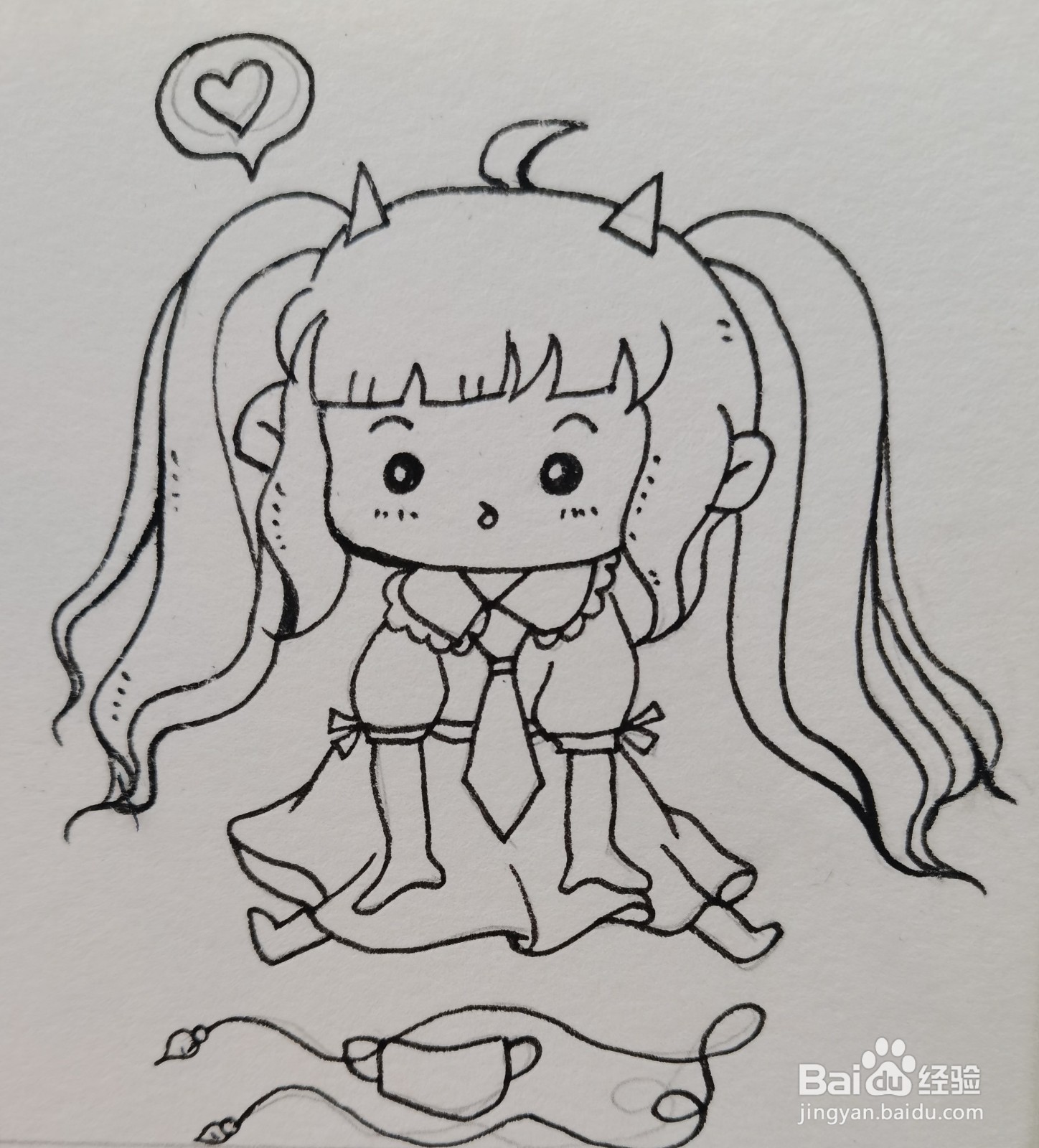 怎样画黑白动漫女孩