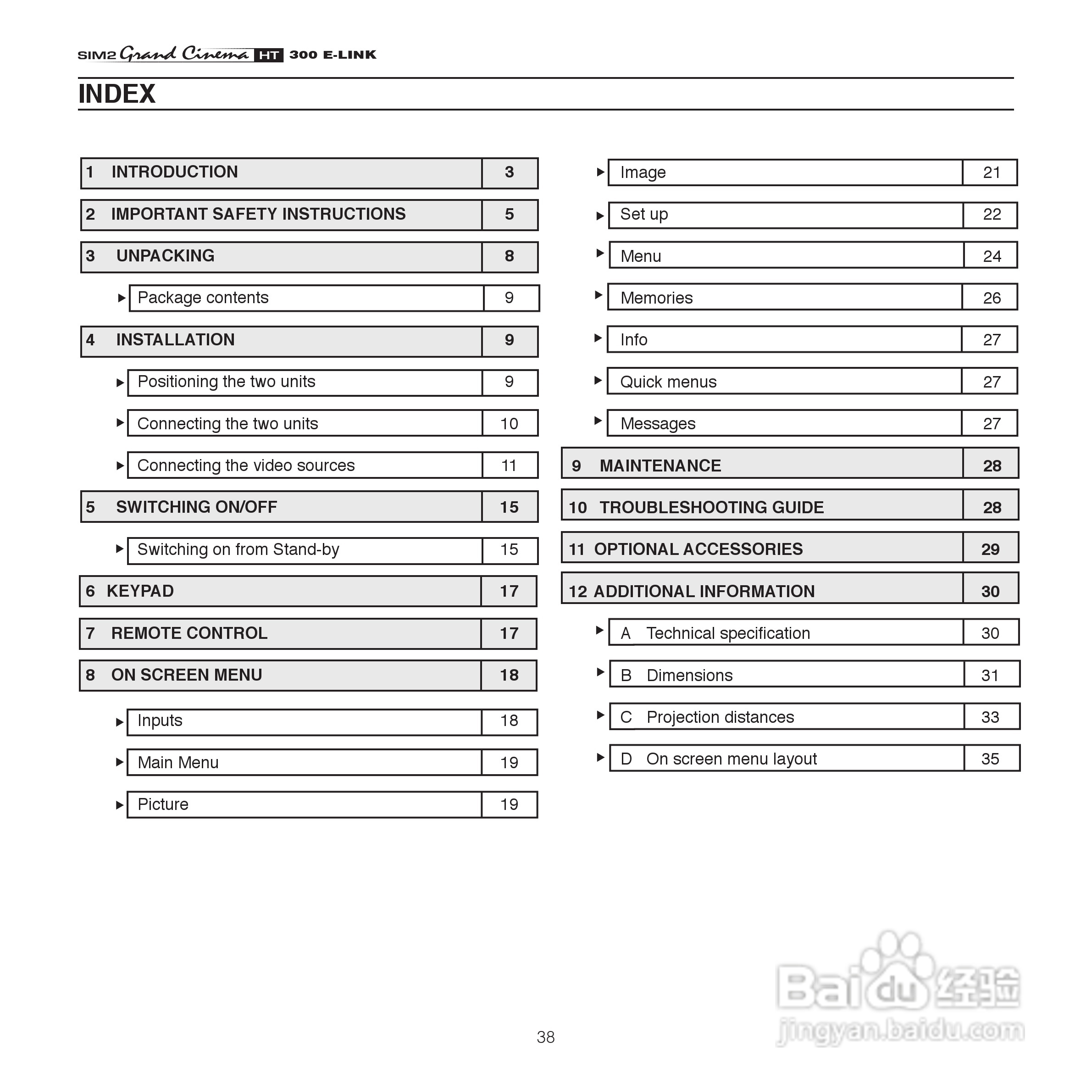 SIM2 HT300 E-LINK投影机说明书:[4]