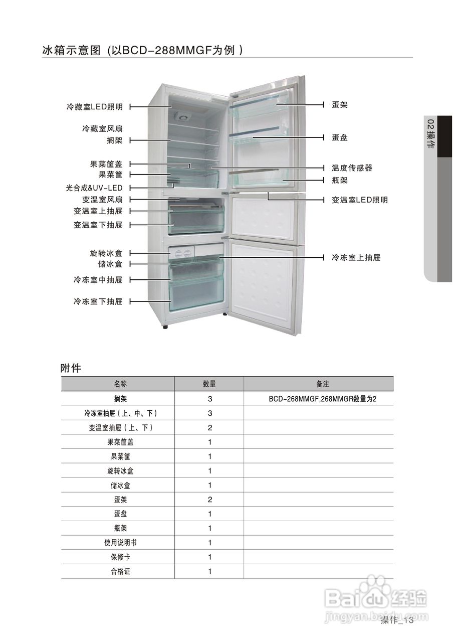 三星冰箱说明书图片